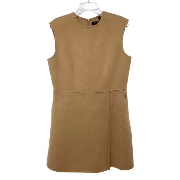 Theory $495 Camel Wool Cashmere Dress Size 12 NWT - Picture 5 of 10
